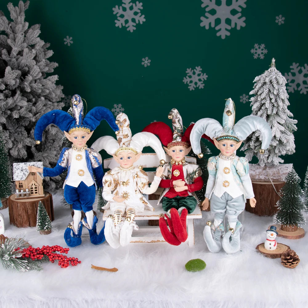 New Arrivals Christmas Decor Handmade New Year Decor Hanging Sitting Elf Plush Doll Christmas Tree Hanging Ornament Xmas Gift