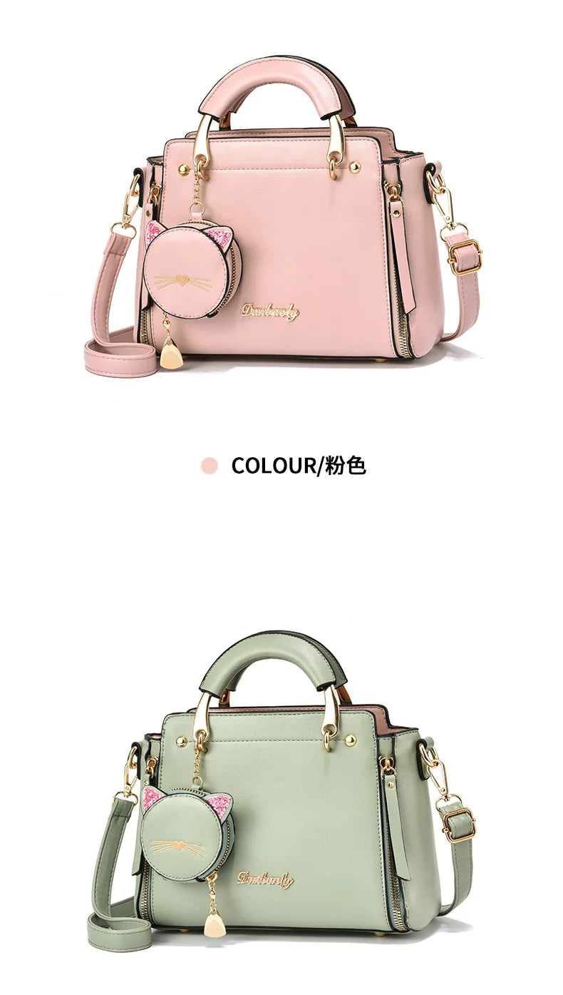 Vento Marea Summer Women Bag Side 2023 New Pu Leather Cute Cat Totes Design Ladies Shoulder Purse & Handbag Sweet White Shoulder