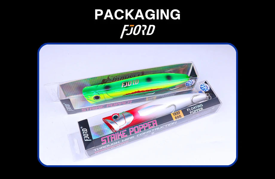 FJORD 180mm 80g Popper Hard Baits Swimbait Big Eye Fish Bait Lures New Arrivals 2025 Fishing Surface Walker Fishing Accessories