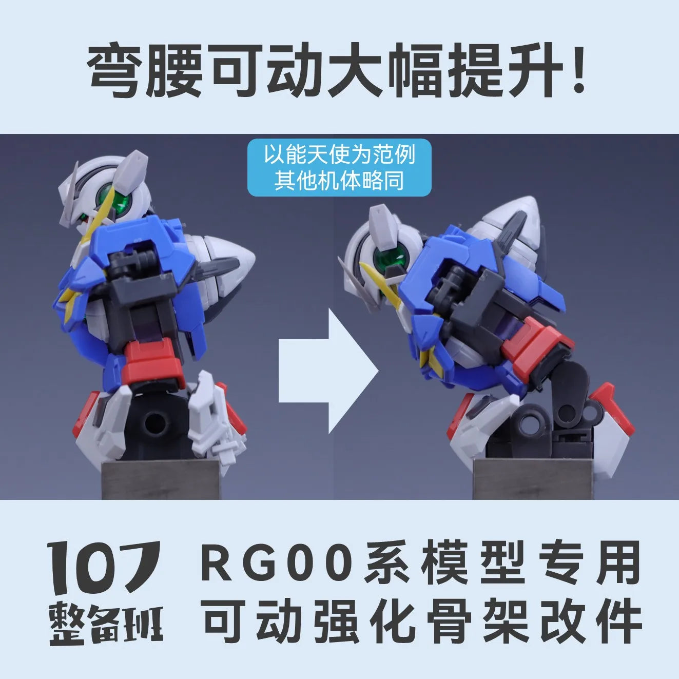 107 Model Kits Reinforced Movable Frame Modified Parts for RG00 All Series Mobile Suit Model Details Replacement Parts