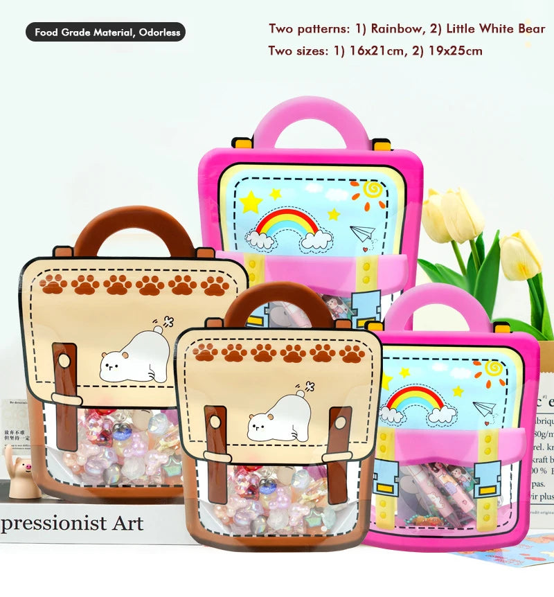 20/50PCS Children's Day Portable Seal Bag New Cartoon Schoolbags Shape Cookie Candy Bags For Kids Birthday Graduation Party Gift
