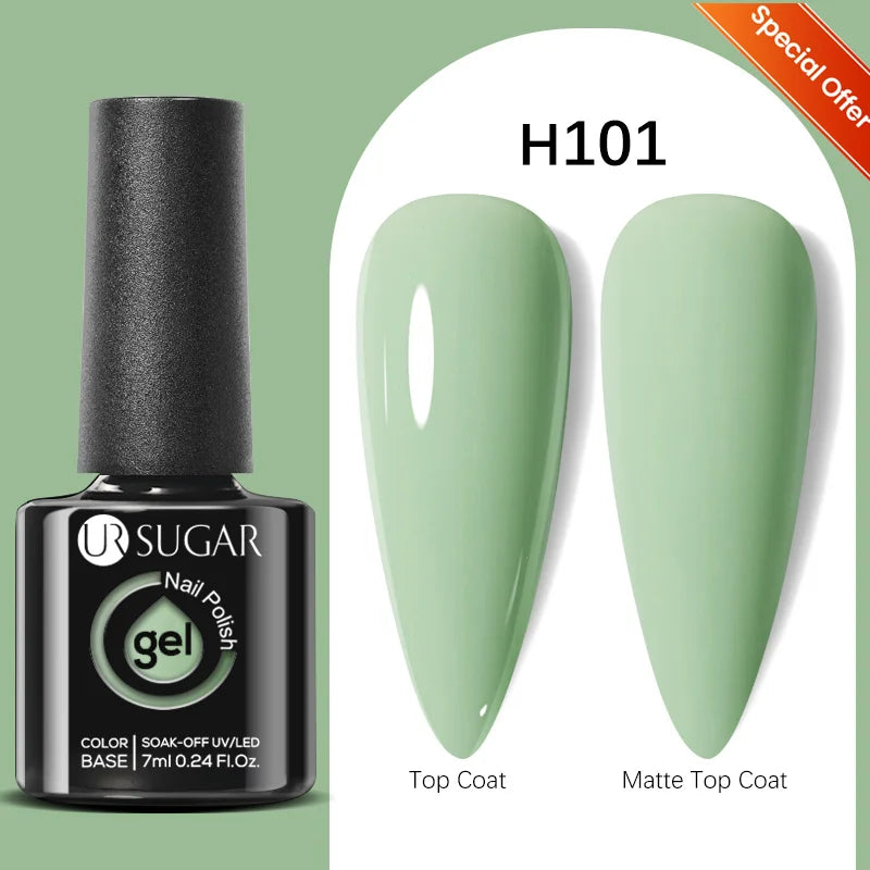 UR SUGAR 1-step Gel Polish 12ML Glitter Nail Spring Summer White Nude Pink Gel Nail Polish 3 IN 1 No Need Base Gel and Top Coat