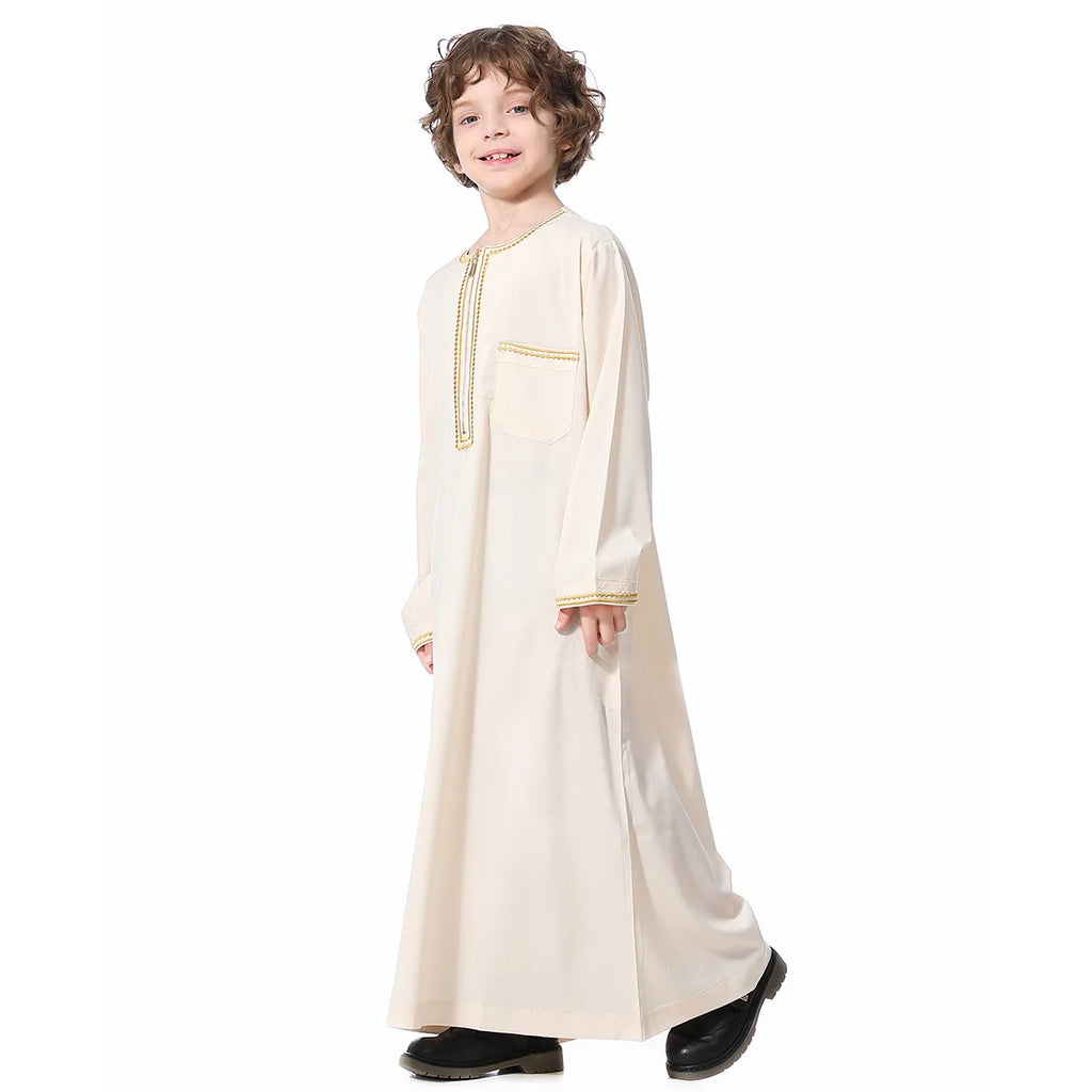 Child Dubai 2024 Luxury Kids Boys Men's Muslim Clothing Caftan Robes Islamic Ramadan Clothes Arab Man Abaya Pakistan Turkish