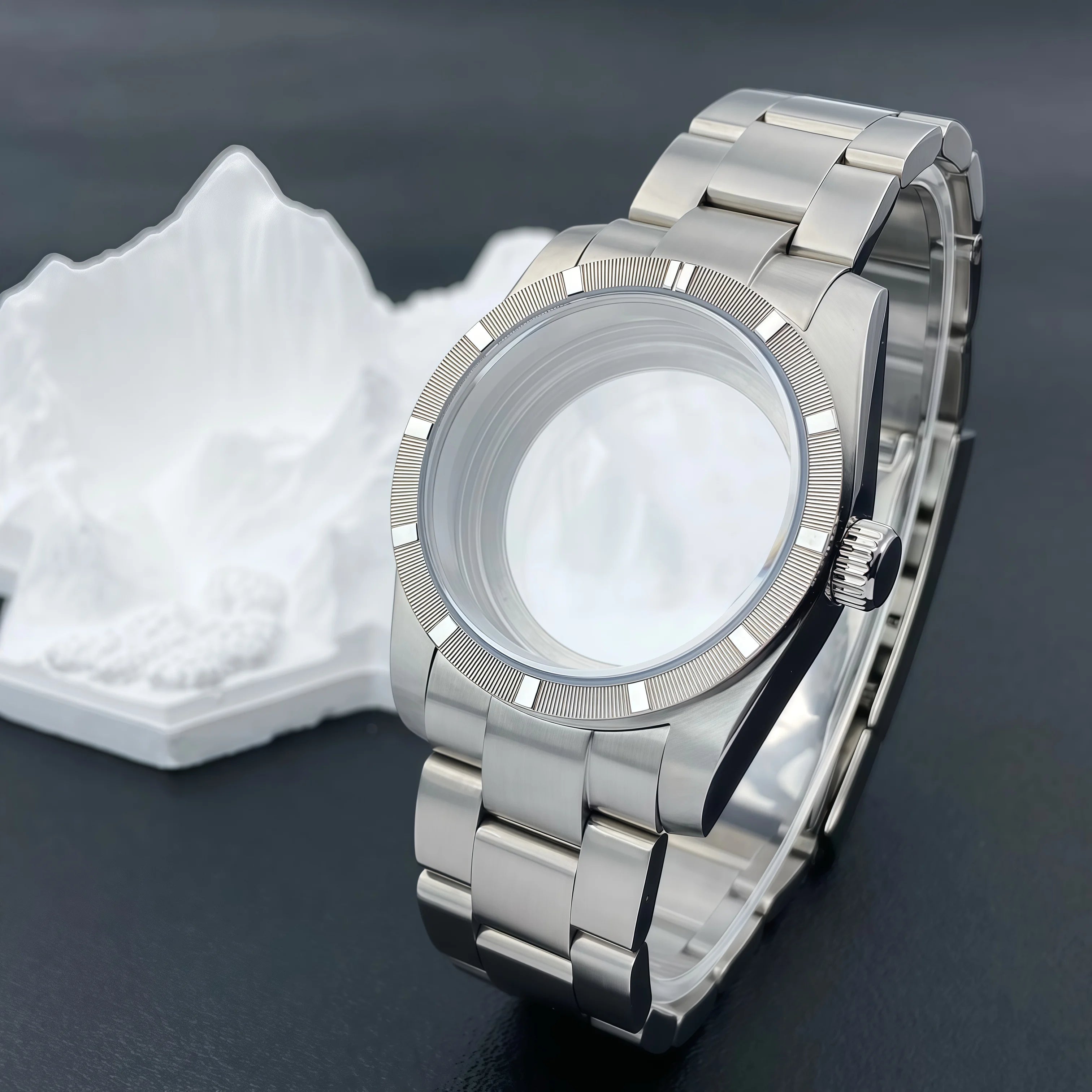 NH35 New Arrivals 36mm watch case Engine Turned BEZEL For AK Parts Replacemet NH35/36 Movement Modification Parts 28.5mm Dial