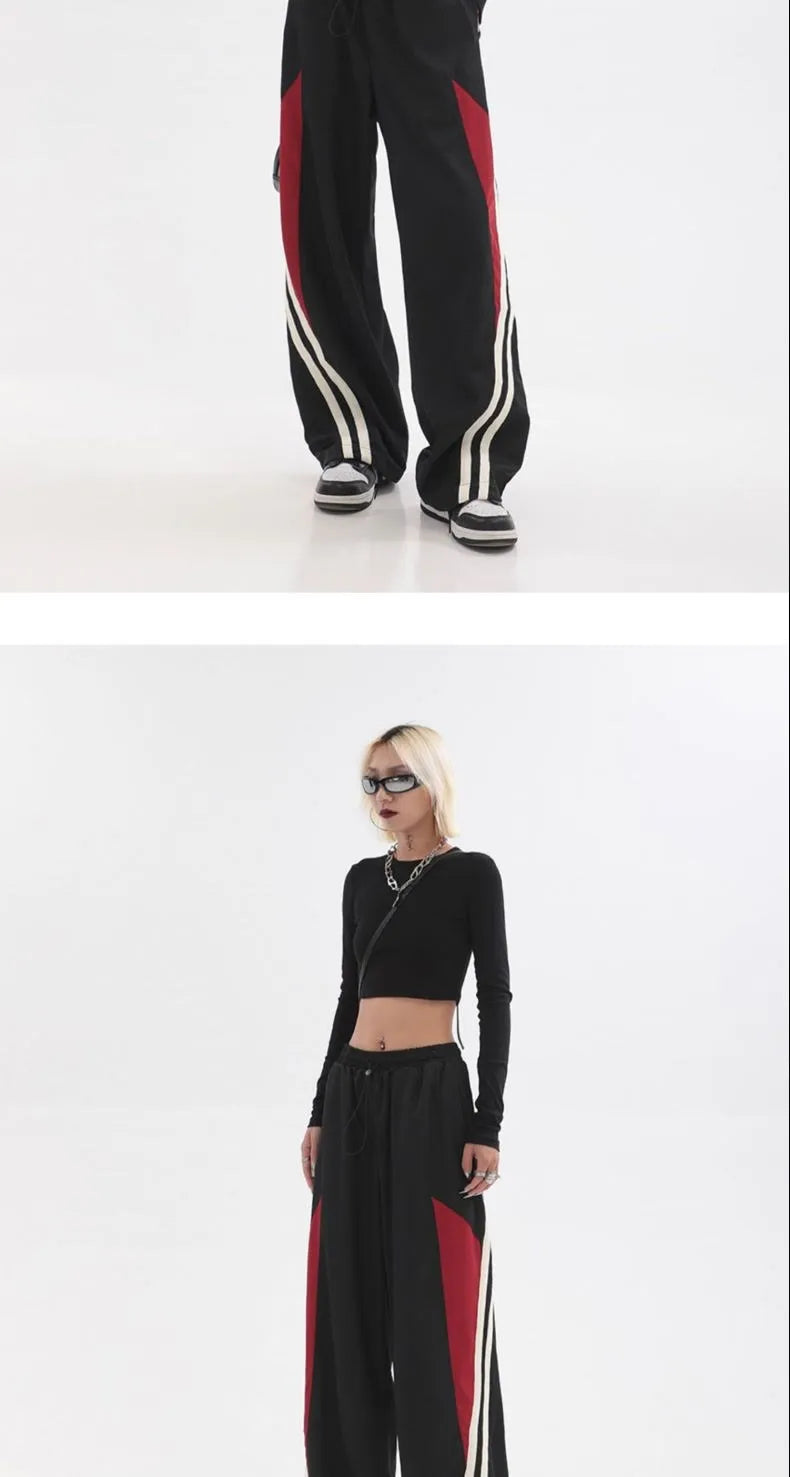 Y2K Streetwear Joggers Pants Women Casual Oversized Wide Leg Cargo Pantgs Trousers Tech Sweatpant Harajuku Parachute Baggy Pants