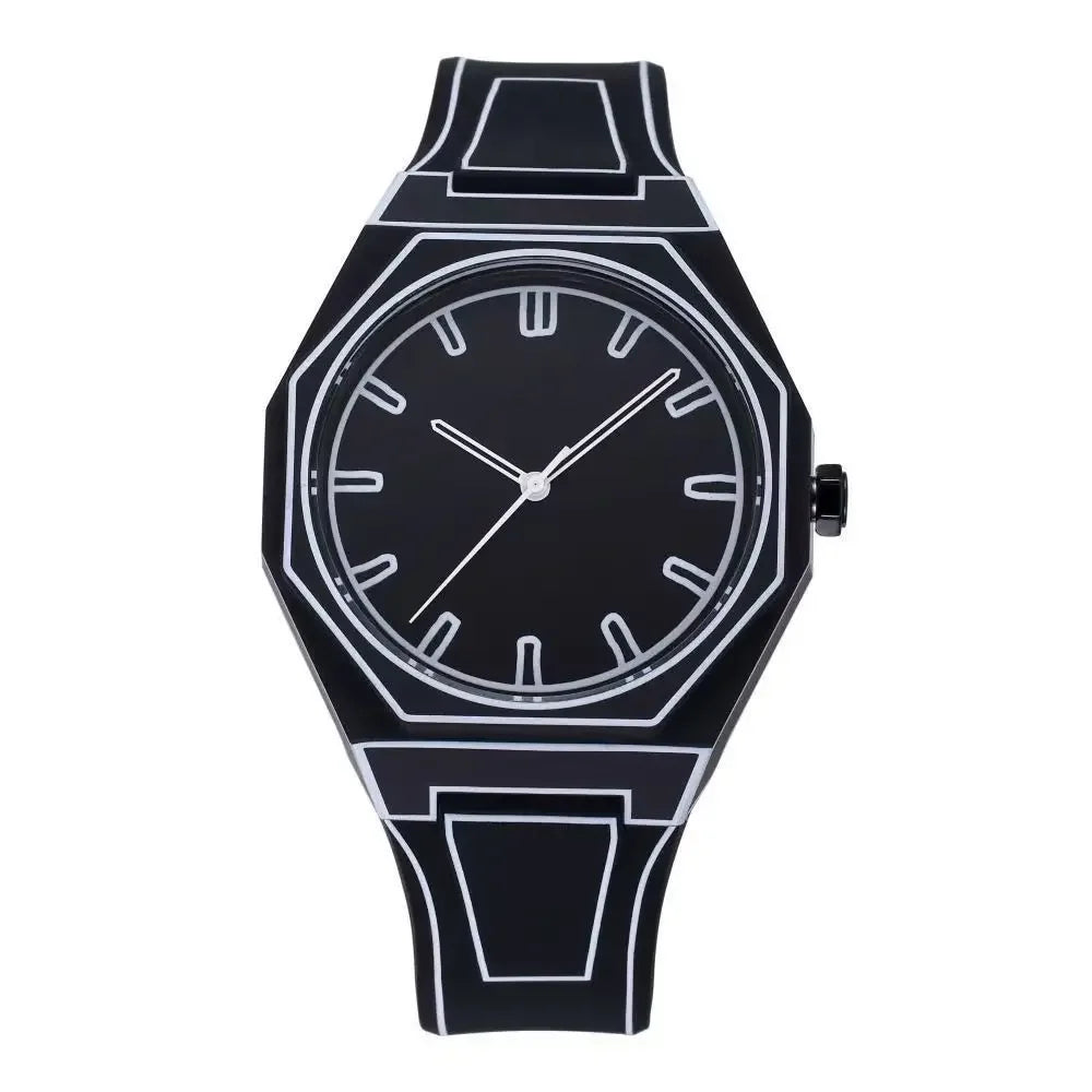 MAYZHISU Men's Watches Comic-book Style Men Quartz Wristwatch Silicone Strap Waterproof Cartoon Luxury Unisex Male's Clock Watch
