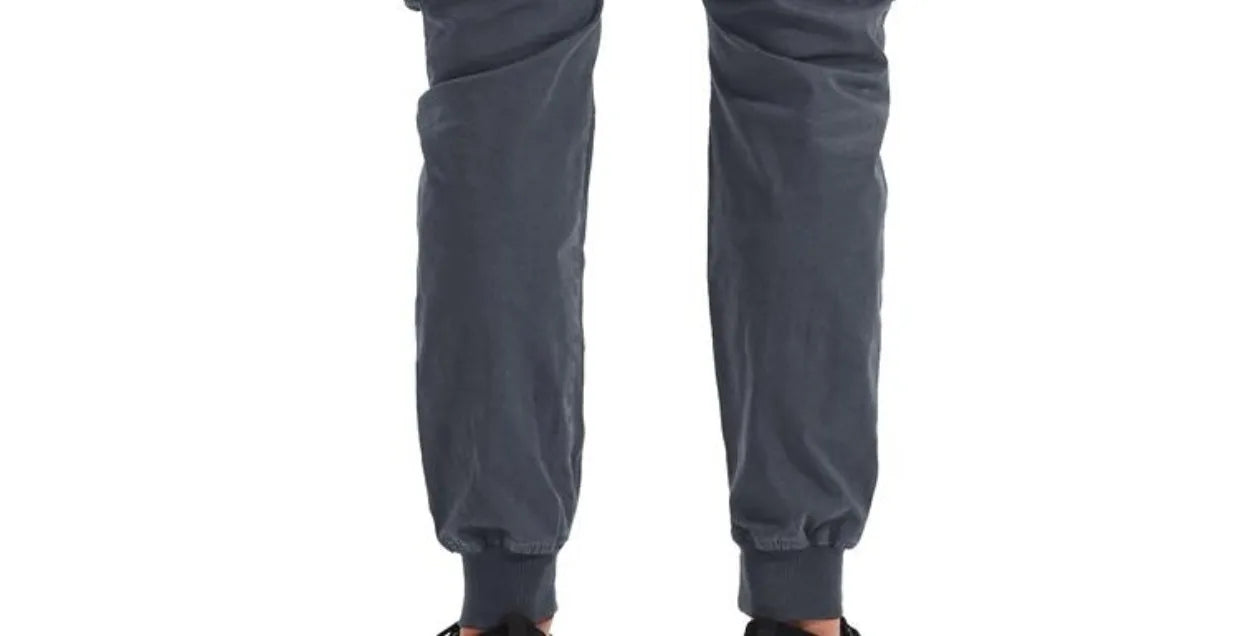 Spring Summer Men's Casual Fashion Work Pants Cuffed Multiple Pockets Slim Fit Youth Leisure Trousers Trendy Brand