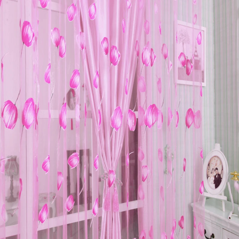 1Pc Modern Tulip Window Screen Living Room Bedroom Door Kitchen Drape Curtain Home Decoration Supplies 2030
