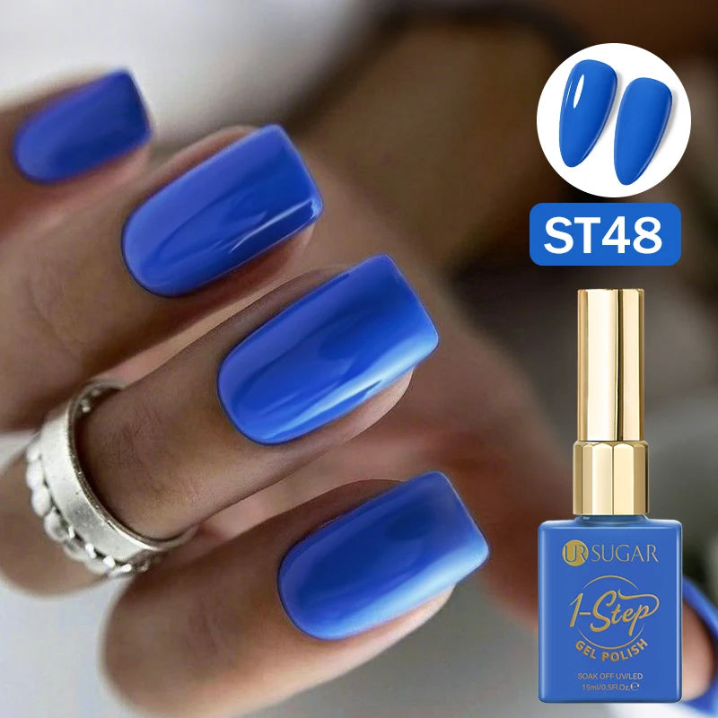 UR SUGAR 15ml 1 Step Gel Polish  Nail Art Manicure 3 IN 1 Gel Soak Off LED UV Gel Nail Varnishes No Need base top gel