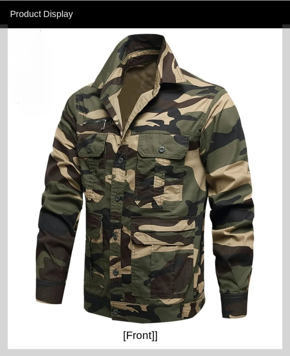 Summer Tactical Set Men Cotton Wear-resistant Camouflage Outdoor Workwear Suit Breathable Multiple Pockets Training Uniform Thin