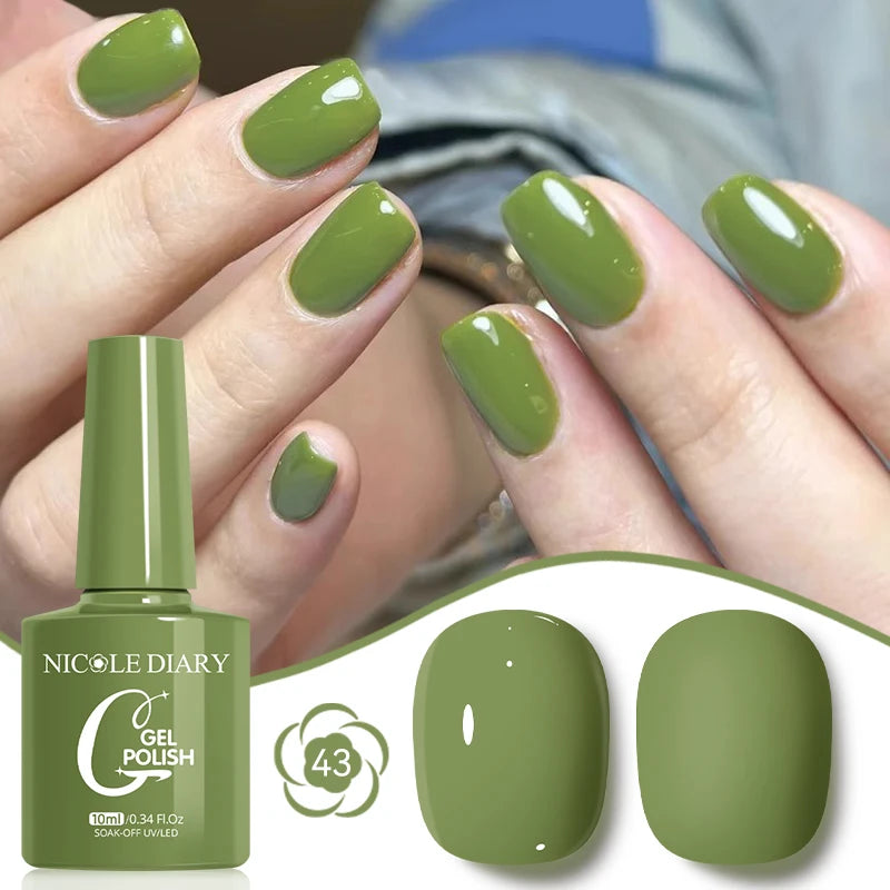 NICOLE DIARY Glass Beads Cat Magnetic Gel Nail Polish Spring Summer Gel Nail Sparkly Gel Varnish Soak off Nail Manicure Art