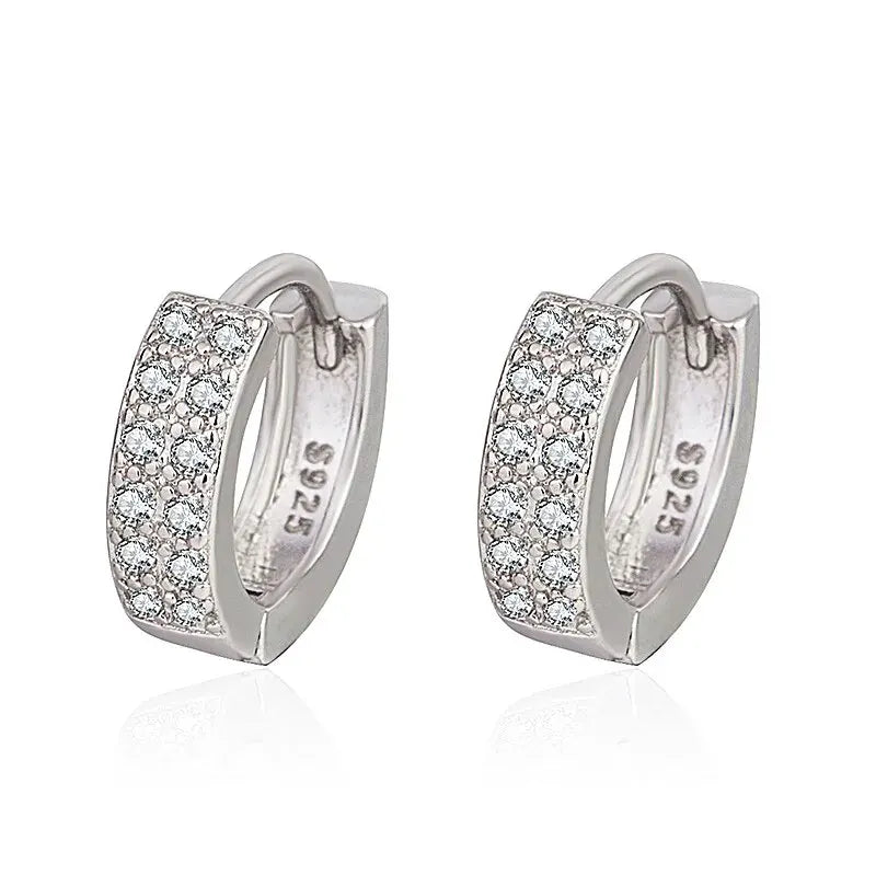Trendy Gold Color Cubic Zirconia Round Copper Earrings For Women Metal Crystal Earring Party Birthday Everyday Jewelry