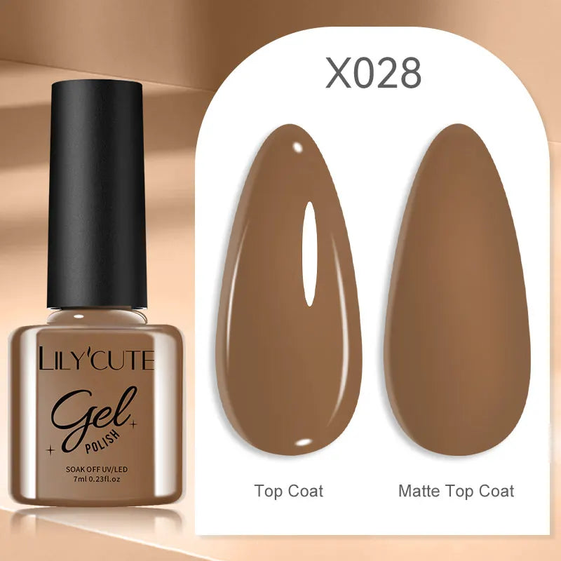 LILYCUTE 7ML Black White Color Gel Nail Polish Summer Colorful Gel Nail Art Semi Permanent UV Gel Soak Off UV LED Gel Varnishes