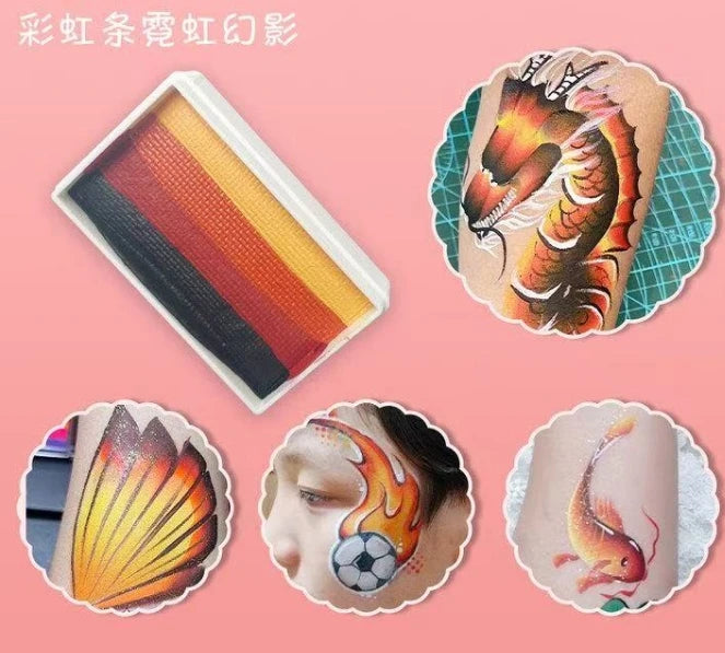 Cross border children's painting pigments, face colors, stage makeup rainbow strips, water-based face wash pigments, water-