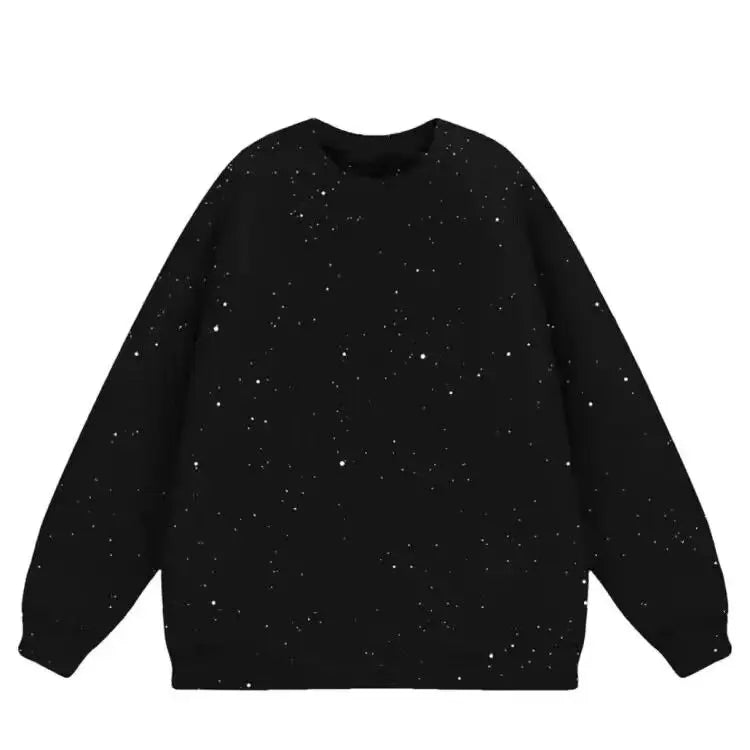 Sequined Hoody Korean Streetwear Men Sweatshirts Plus Fleece New Winter American Style Chic Solid Loose Pockets Fashion Hoodies