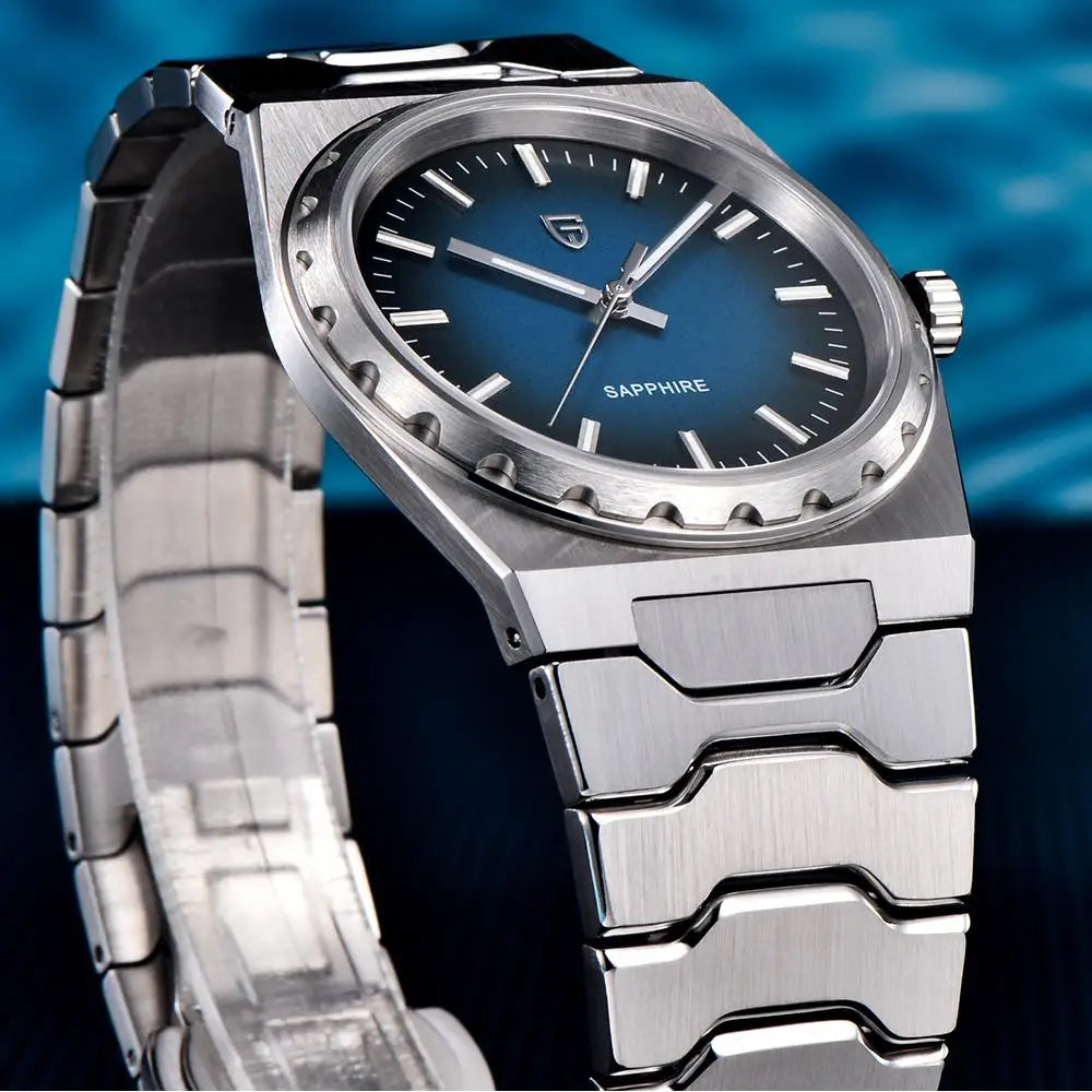2025 V2 PAGANI DESIGN 222 men's Quartz Watch VJ21 37MM Sapphire Stainless steel Waterproof luminous Watches for men PDYS020