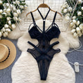 Sexy Hollow out Bridesmaid  Swimsuit Women's Pure Desire Spicy Girl Inner Wear Base Top See tough Net Strap