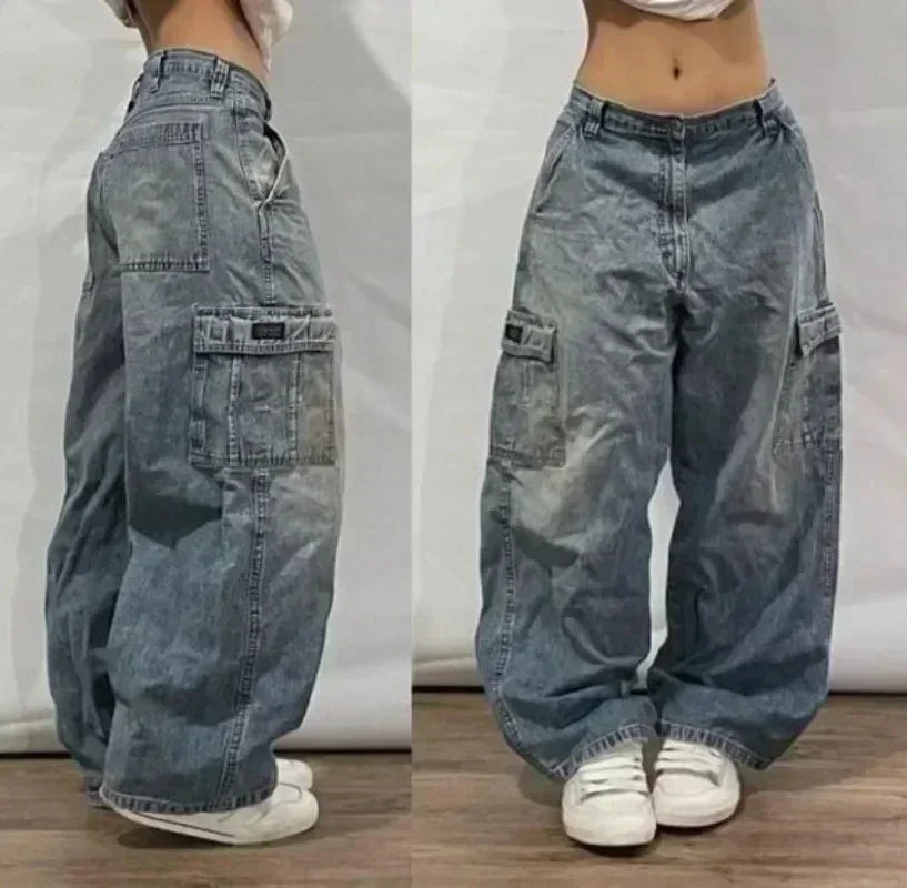 Affliction New Jeans American New Fashion Embroidered Loose Jeans Men and Women Street Casual Floor Mopping Pants