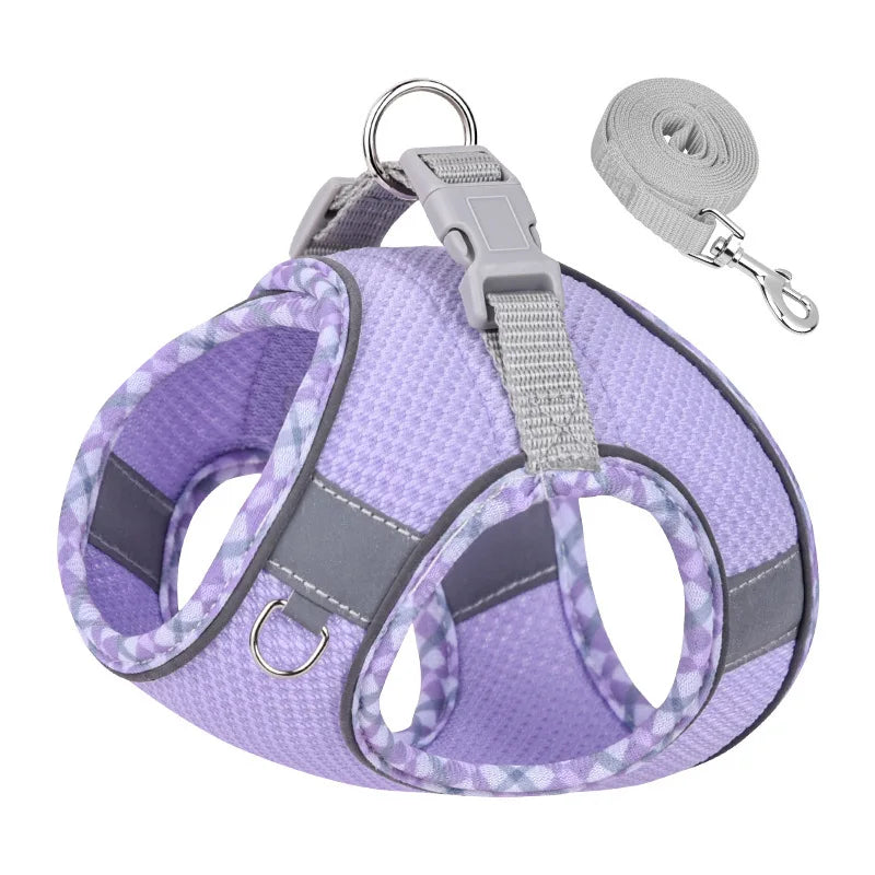 New Arrivals Cat Dog Harness and Leash Set Reflective Breathable Pet Vest Harnesses for Small Dogs Cats Outdoor Walking Puppy