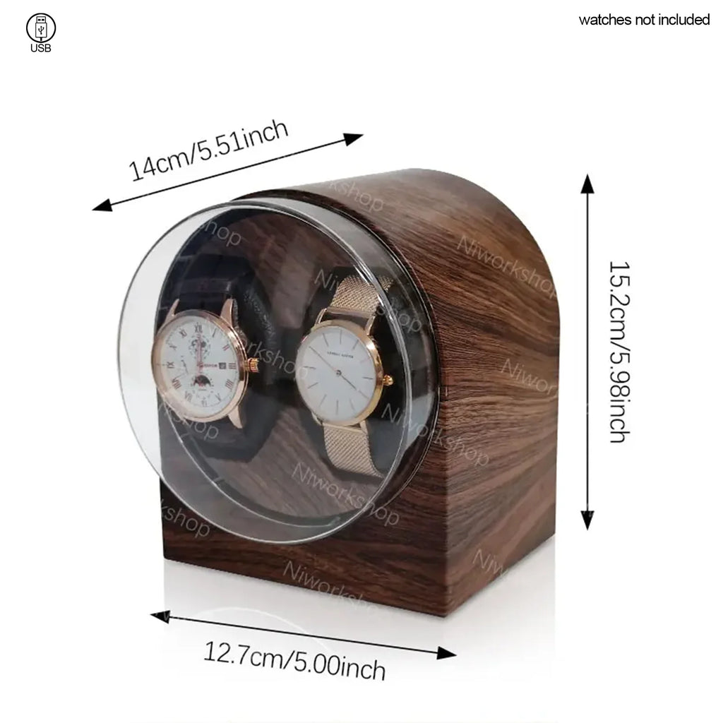 1pc Niworkshop Automatic Watch Winder, 2 Slots Watch Storage Case with Quiet Motor, Soft Pillows for Men's And Women's Watches
