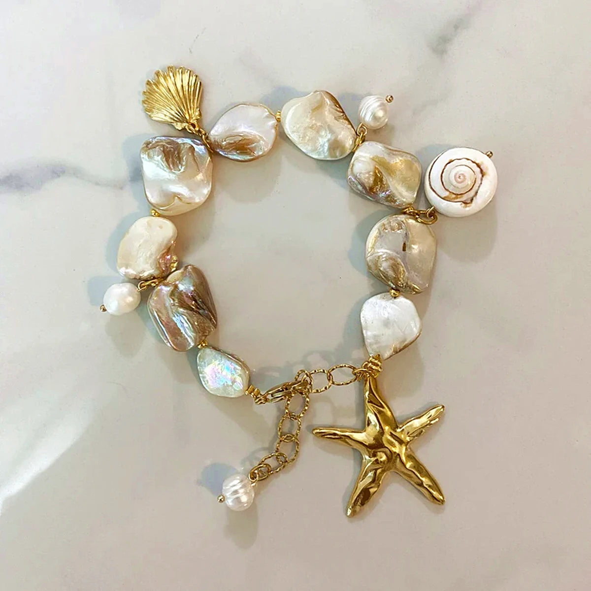 New Trendy Jewelry Summer Earrings For Women Sea World Shell Star Pendant Hoop Earrings Set Birthday Gift For Mother Kids