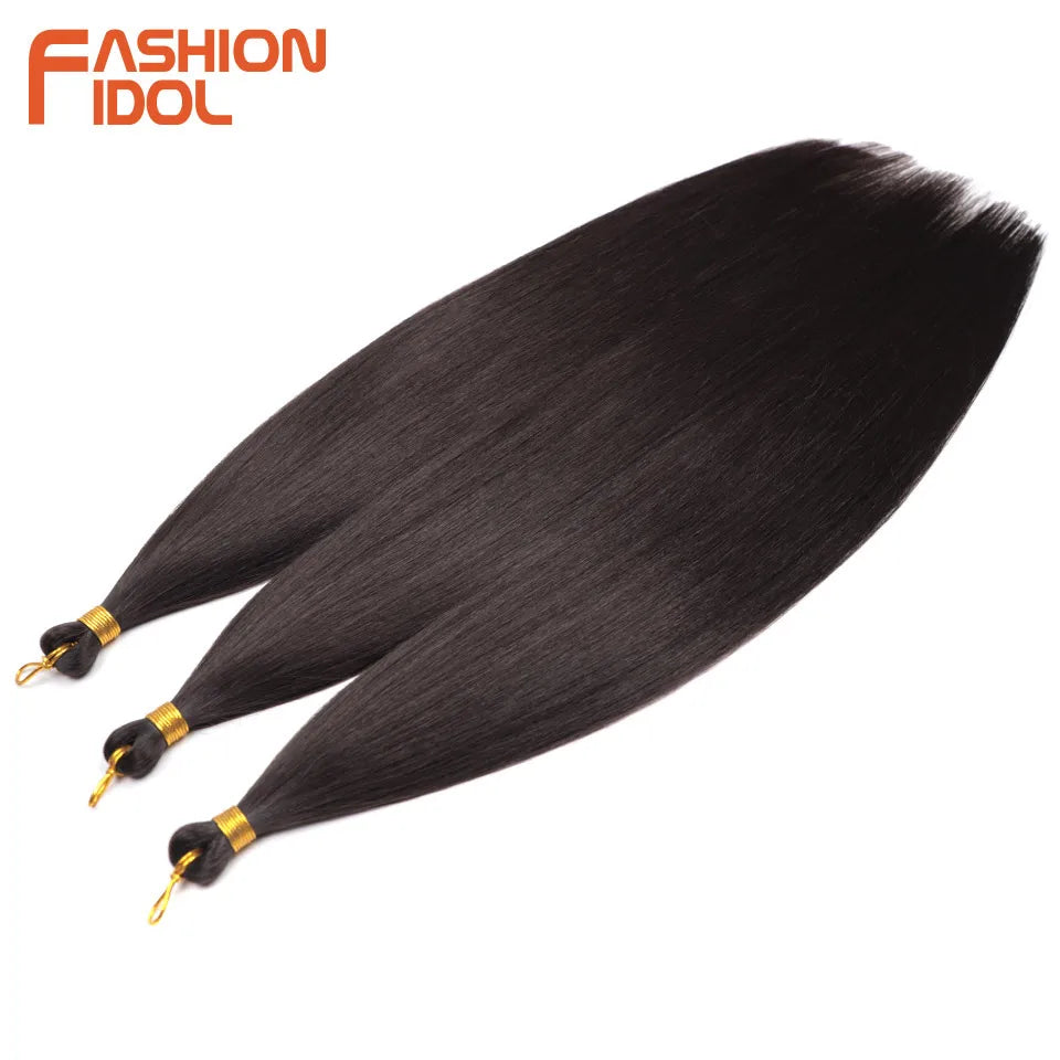 28" 3PCS 300g Ariel Straight Pony Hair Bundles Crochet Braids Hair Synthetic Braiding Hair Ombre Blonde Crochet Hair Extensions