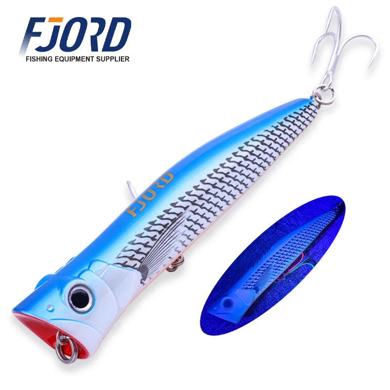 FJORD 180mm 80g Popper Hard Baits Swimbait Big Eye Fish Bait Lures New Arrivals 2025 Fishing Surface Walker Fishing Accessories