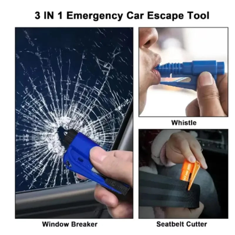 Compact 3-in-1 Car Safety Hammer, Window Breaker & Seat Belt Cutter, Emergency Rescue Tool for Vehicle Accessories