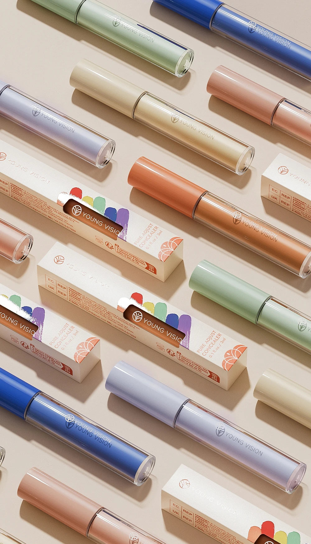 YOUNG VISION 6 Colors Hydrating Fresh Concealer Brightens Skin Tone and Covers Blemishes and Dark Eye Circles Concealer