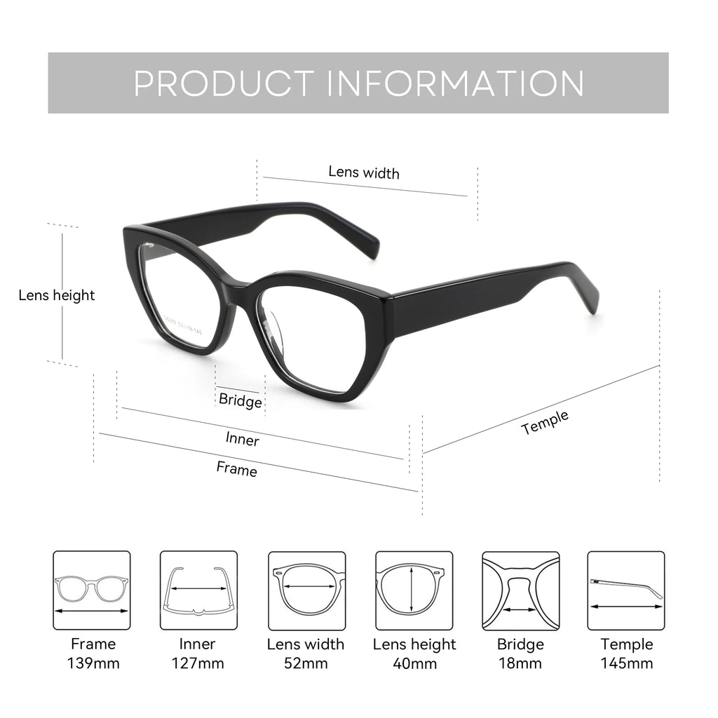 ZENOTTIC (S Size) New Arrivals Square Prescription Eyeglasses Handmade Acetate Butterfly Optical Glasses for Women