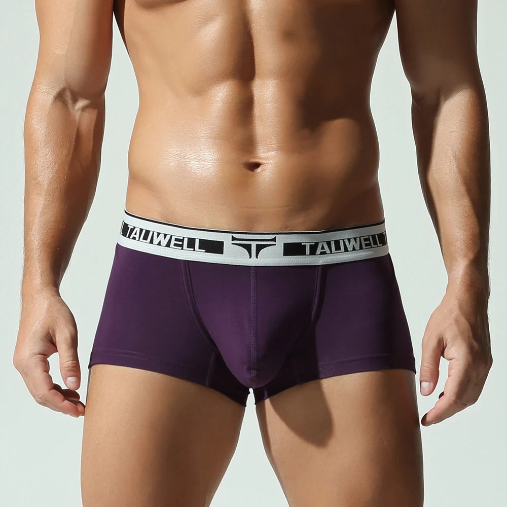 TAUWELL Low-Waist Buttoned Boxer Shorts for Men with U Convex Pouch Sexy Male Panties New Arrivals Comfortable Underwear