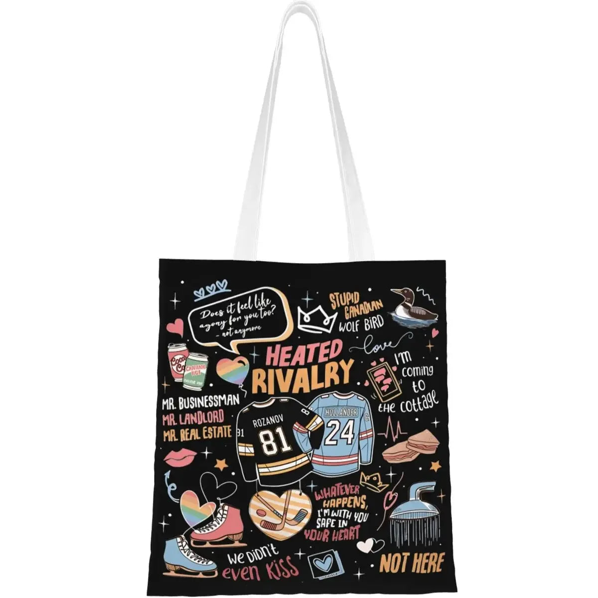 Heated Rivalry Shopper Bag Travel Handbags Lady Graphic Design Shoulder Bag Aesthetic Cloth Tote Bag