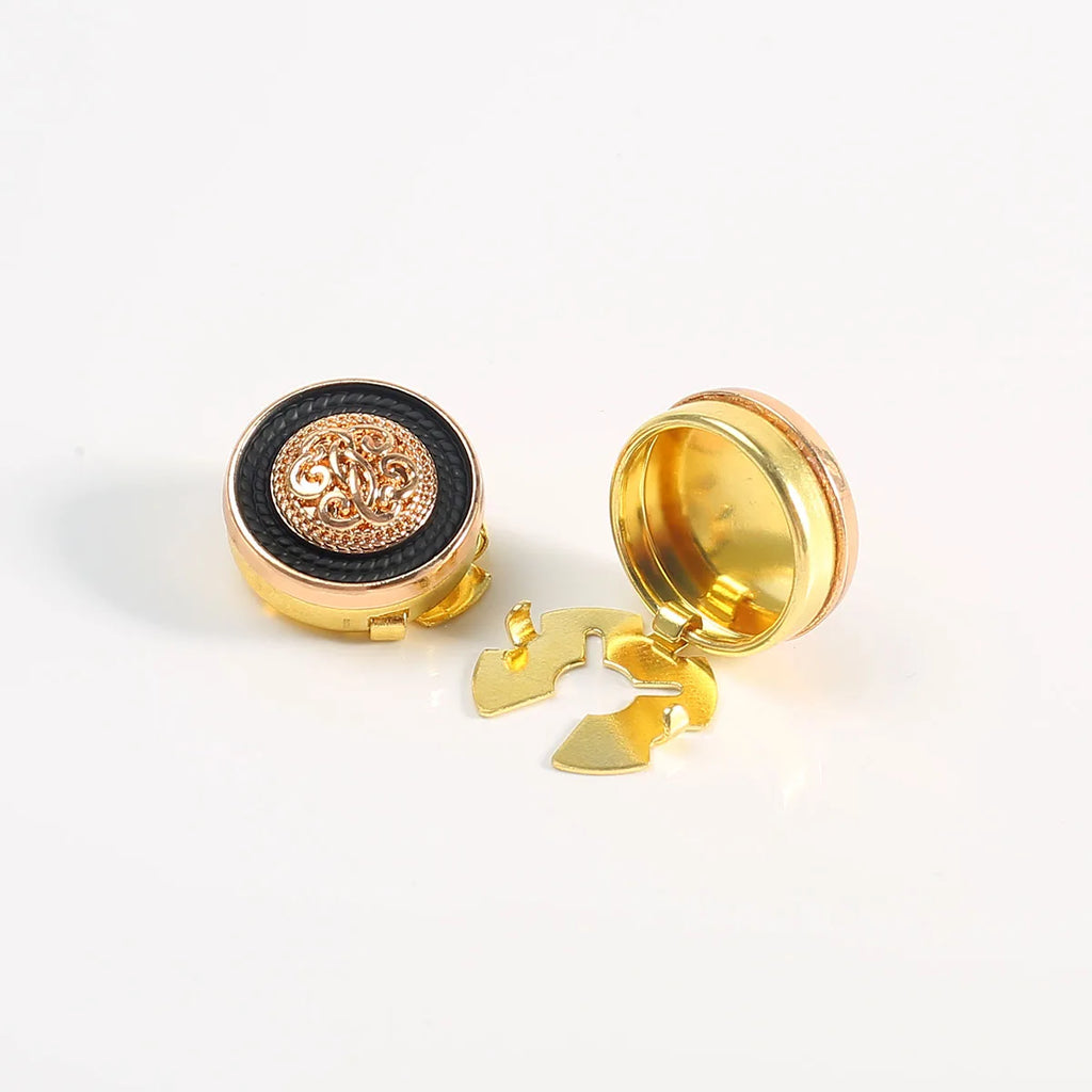 2pcs Button Cufflinks Luxury Metal Button Cover Shirt Button Clip Retro Sleeve Button for Men and Women Dress Button Decoratio