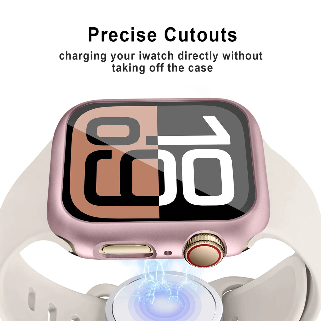 Case For Apple Watch Screen Protector 46mm 42mm Accessories HD Tempered Glass Hard PC Bumper Cover iWatch Series 10 Protective