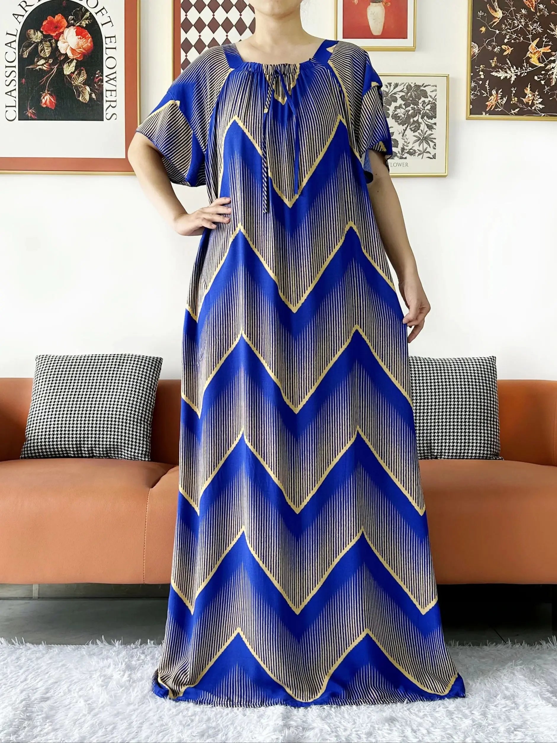2024 New Muslim Dubai Abaay Women Cotton Dress With Big Scarf For Women Maxi Summer Short Sleeve Loose African Abaya Clothing