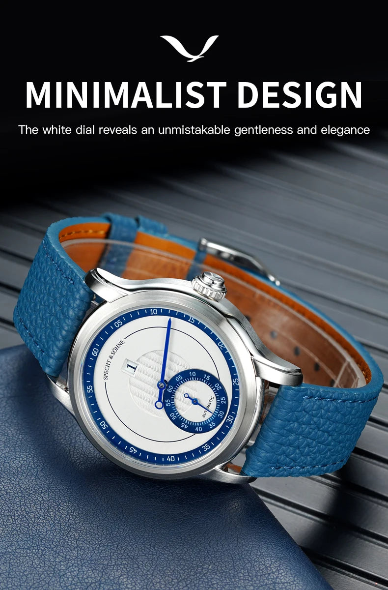 2026 Specht & Söhne New Arrivals Men Automatic Watch 39mm ST17 Jumping Hour Mechanical Wristwatch Sapphire Crystal Reloj Hombre