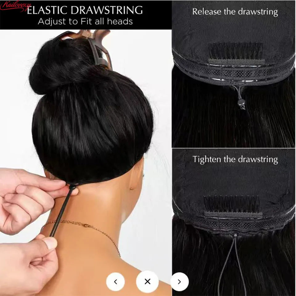 3 In 1 Half Wigs Human Hair Kinky Straight 220% Density Glueless Wear And Go Human Hair Wig No Lace Flip Over Half Wig