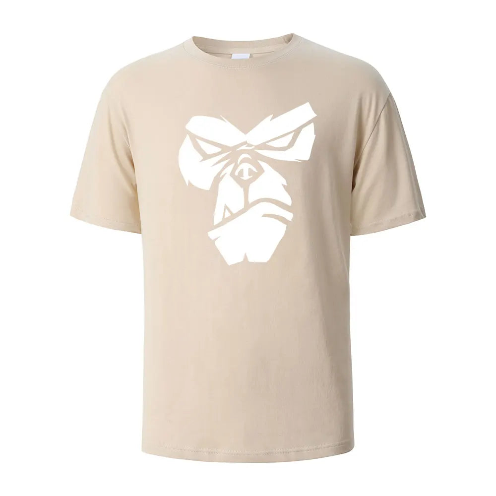 Gorilla Face Funny Print T-Shirt Summer Tees For Men Women 100% Cotton O-neck Oversize Casual Short sleeved Streetwear Basic Top