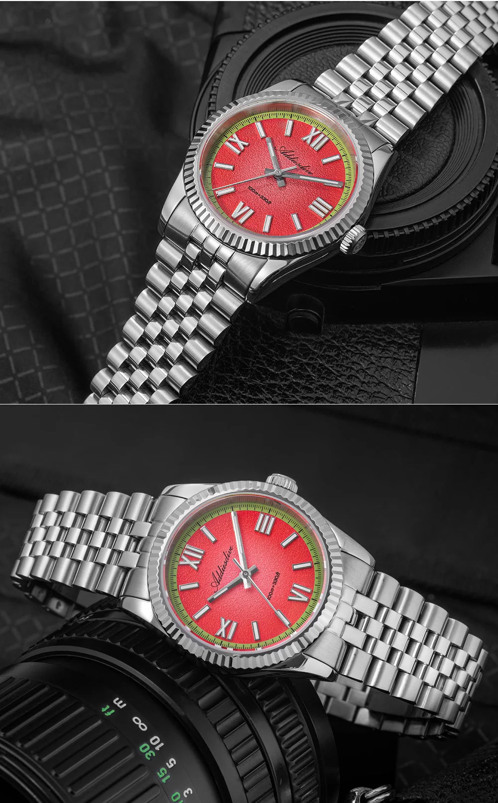 ADDIESDIVE 2025 NEW Colorful Dial Quartz Watch For Men VH31 Movement Stainless Steel Sapphire Glass 100M Waterproof Dive Watches