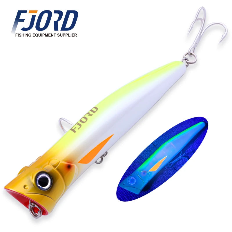 FJORD 180mm 80g Popper Hard Baits Swimbait Big Eye Fish Bait Lures New Arrivals 2025 Fishing Surface Walker Fishing Accessories