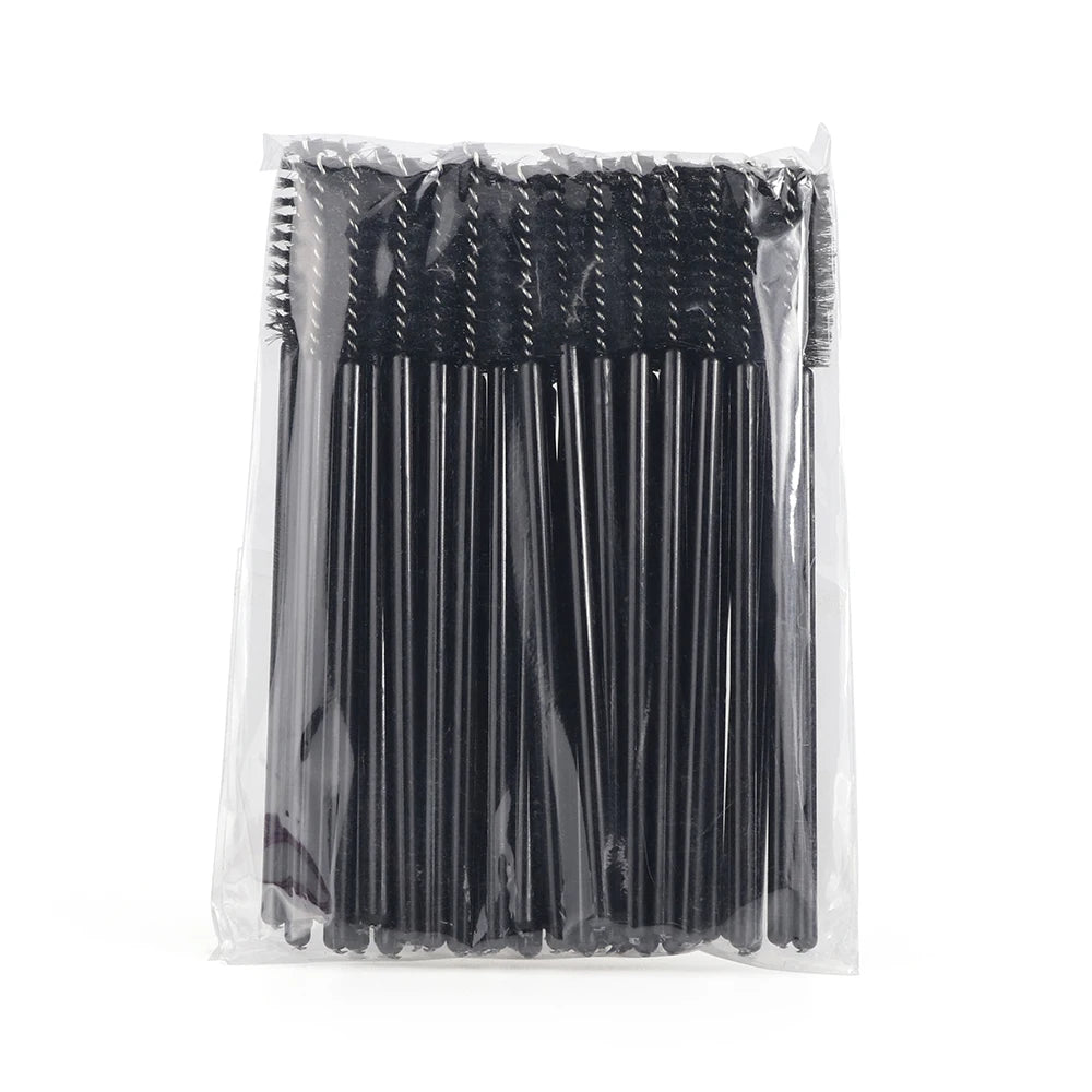 GLAMLASH 50PCS Disposable Eyelash Brushes Lashes Extension Eyebrow Brush Mascara Wands Applicator Makeup Tool