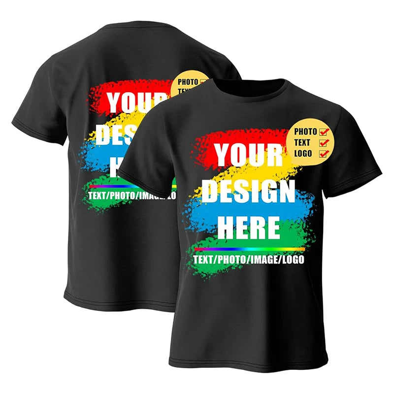 Customized T-shirts With Warm Photos Of Family Members Short Sleeve O-neck DIY Personality Design All Over Print T Shirts
