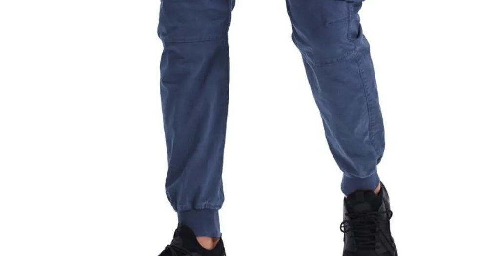 Spring Summer Men's Casual Fashion Work Pants Cuffed Multiple Pockets Slim Fit Youth Leisure Trousers Trendy Brand