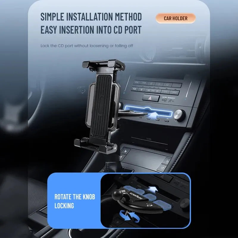 Universal 4-13 Inch Tablet Stand Holder Car CD Slot Bracket Mobile Phone Mount for iPad Pro Air Mini iPhone Xiaomi Huawei Tab Pc
