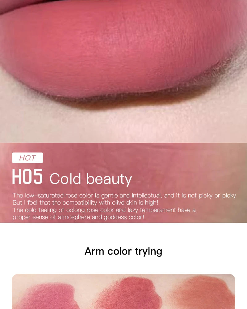 Low Saturation Matte Lipstick Cream Velvet Not Easy To Fade Lipstick Nude Matte Red Lip Gloss Waterproof Lasting Lip Tint Makeup