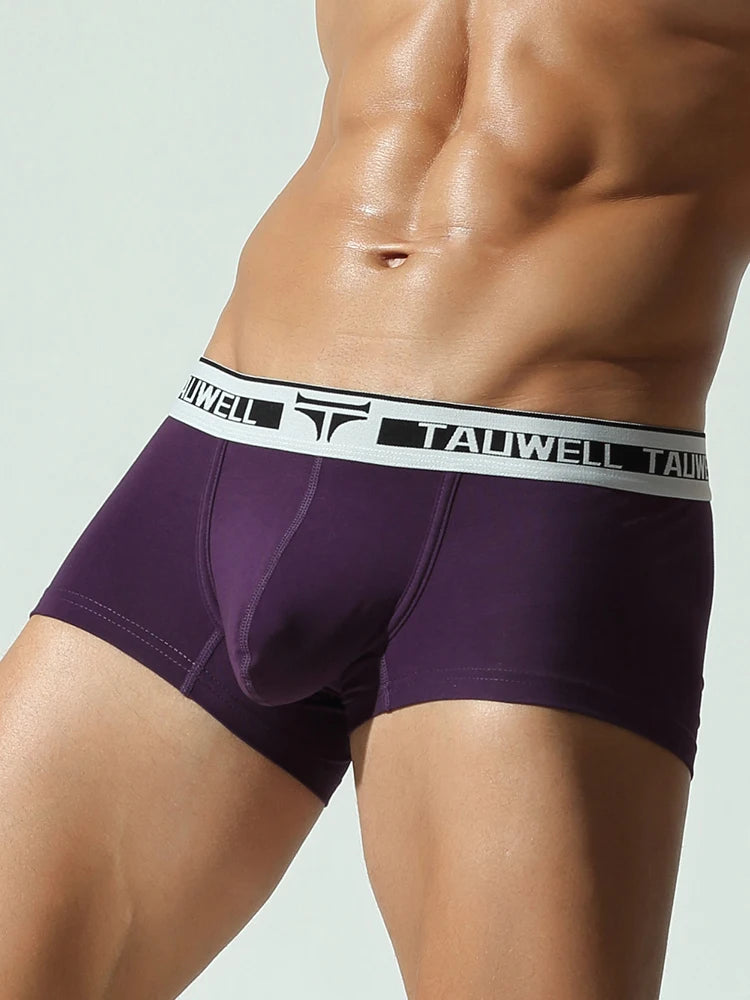 TAUWELL Low-Waist Buttoned Boxer Shorts for Men with U Convex Pouch Sexy Male Panties New Arrivals Comfortable Underwear