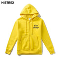 Top Quality Custom Cotton Zipper Hoodie Print Photo Text Brand Logo Men Womens Thick Fleece Autumn Winter Warm Sweatshirt 350gsm