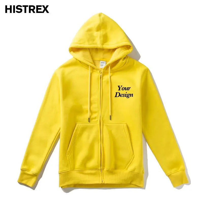 Top Quality Custom Cotton Zipper Hoodie Print Photo Text Brand Logo Men Womens Thick Fleece Autumn Winter Warm Sweatshirt 350gsm