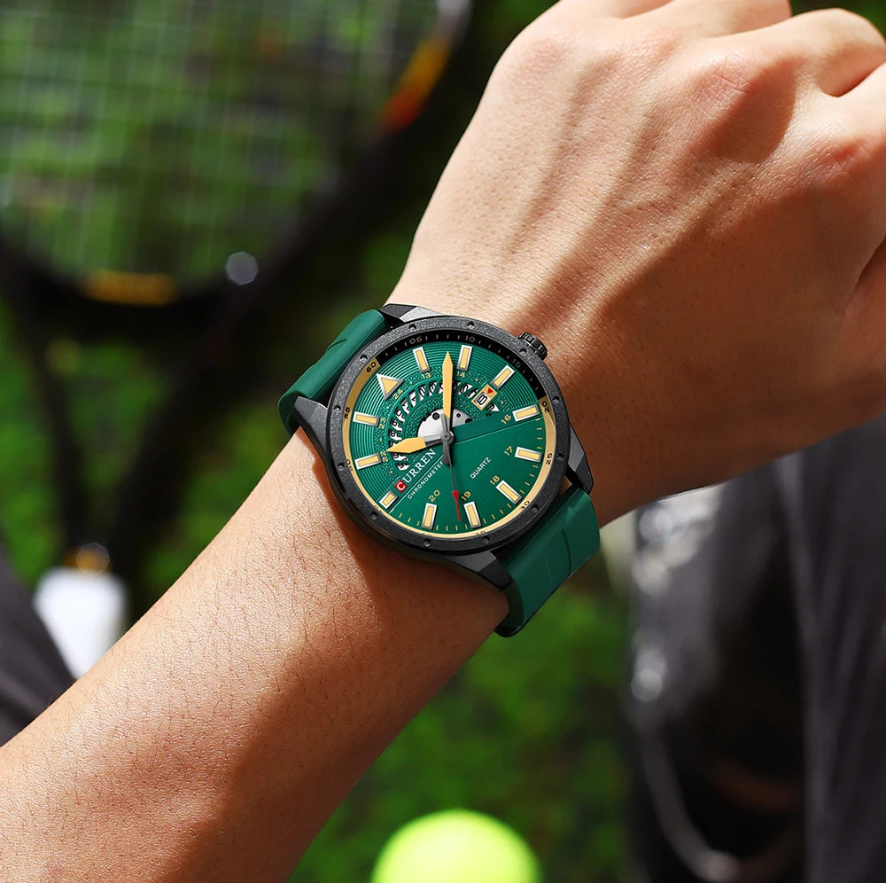 CURREN 8421 Men's Watch Luxury Men's Quartz Watch Breathable Leather Strap Waterproof Business Casual Sports Men's Watch