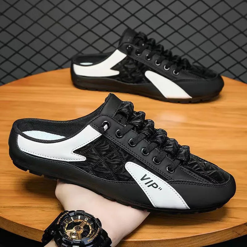 Half Slippers for Men Trendy Men's Flat Bottom Casual Shoes Soft Sole Support Shoes Men's Sneakers Zapatos De Hombre 2024